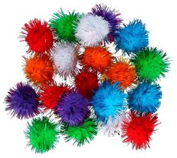 Pompons brillants mix 25 mm