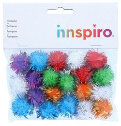 Pompons brillants mix 25 mm