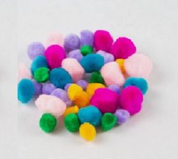Pompons colors assortits suaus 50 unt.