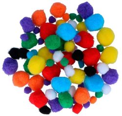 Pompons colors i medes assortits 78 unt.