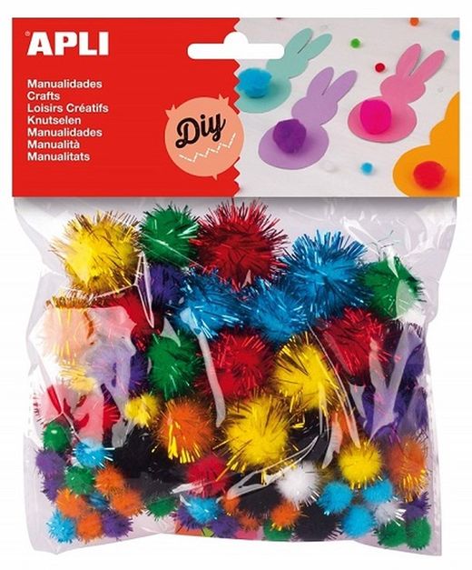 Pompones colores brillantes 78 und.