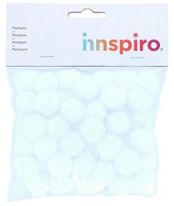 Pompones polipropileno blanco 25mm.