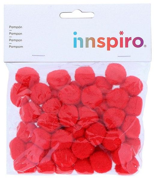Pompones polipropileno rojo 25mm.