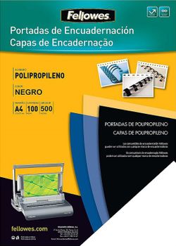 Portada Opaco Negro A4 polipropileno 500 micras