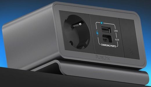 Purelink Caja, 1 Schuko, 2 Usb 1 Slot Libre Gris