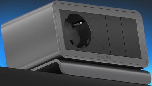 Purelink Caja, 1 Schuko, 3 Slot Libres Gris