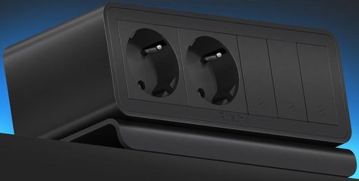 Purelink Caja, 2 Schuko, 3 Slot Libres Negro