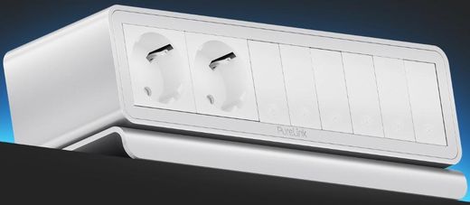Purelink Caja, 2 Schuko, 6 Slot Libres Blanco