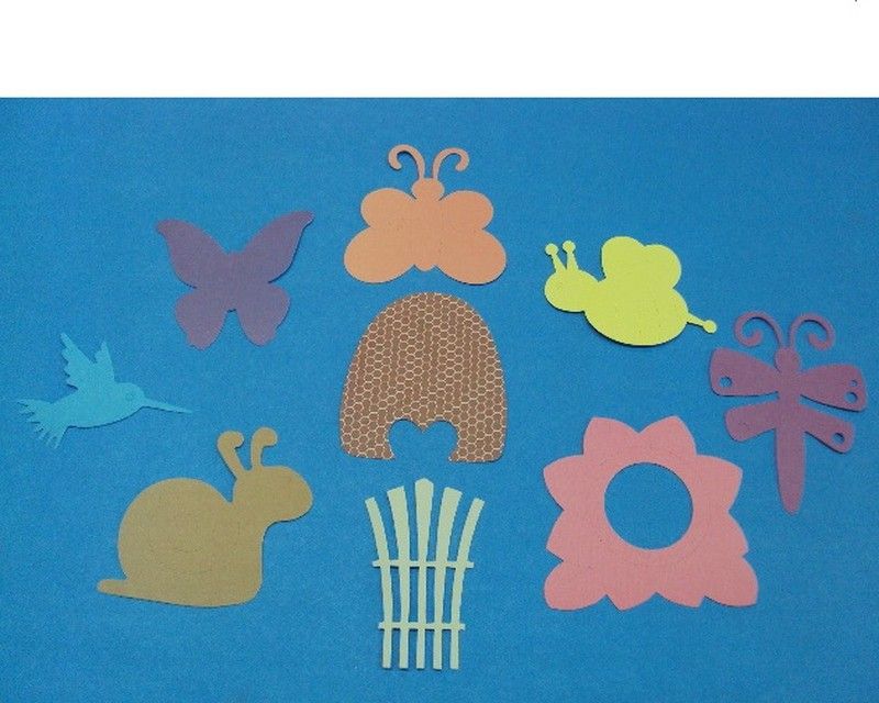 Recortes de cartulina motivo jardín - UE