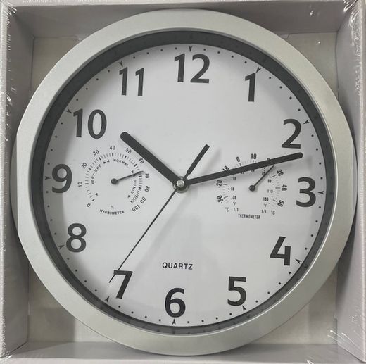 Reloj de pared cromado 26 cm.