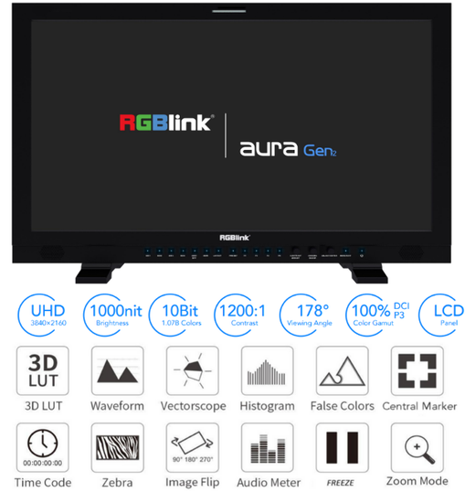 Rgblk Aura Monitor Broadcast 23.8'' 4X12G-Sdi 4K