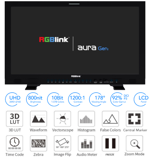 Rgblk Aura Monitor Broadcast 27'' 4X 12G-Sdi 4K