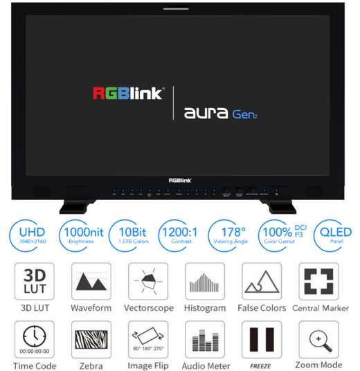Rgblk Aura Monitor Broadcast 32'' 4X 12G-Sdi 4K