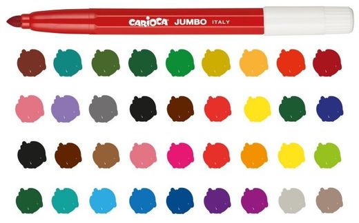 Rotulador CARIOCA Jumbo punta maxi bote 50 u.
