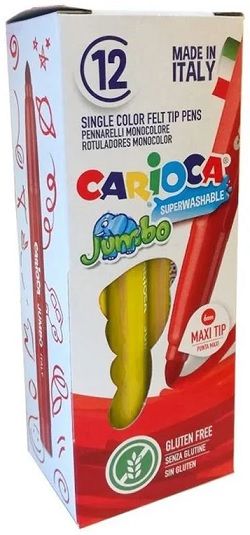 Rotulador CARIOCA Jumbo punta maxi monocolor 12 u. amarillo