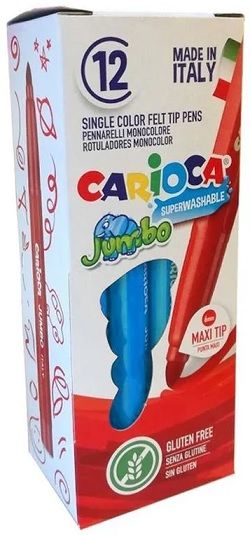 Rotulador CARIOCA Jumbo punta maxi monocolor 12 u. celeste