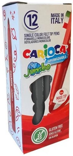 Rotulador CARIOCA Jumbo punta maxi monocolor 12 u. gris