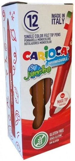 Rotulador CARIOCA Jumbo punta maxi monocolor 12 u. marrón