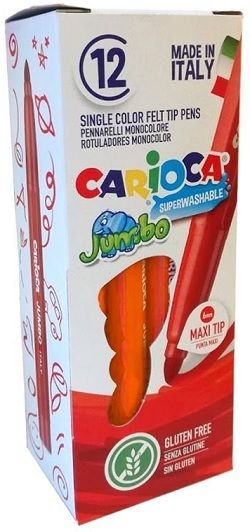 Rotulador CARIOCA Jumbo punta maxi monocolor 12 u. naranja