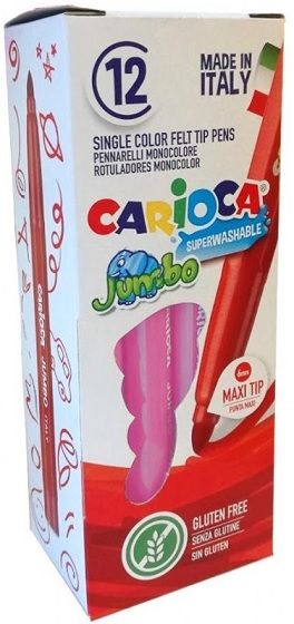 Rotulador CARIOCA Jumbo punta maxi monocolor 12 u. rosa