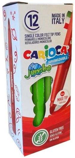 Rotulador CARIOCA Jumbo punta maxi monocolor 12 u. verde claro