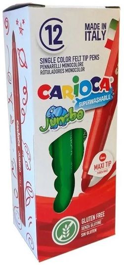 Rotulador CARIOCA Jumbo punta maxi monocolor 12 u. verde menta