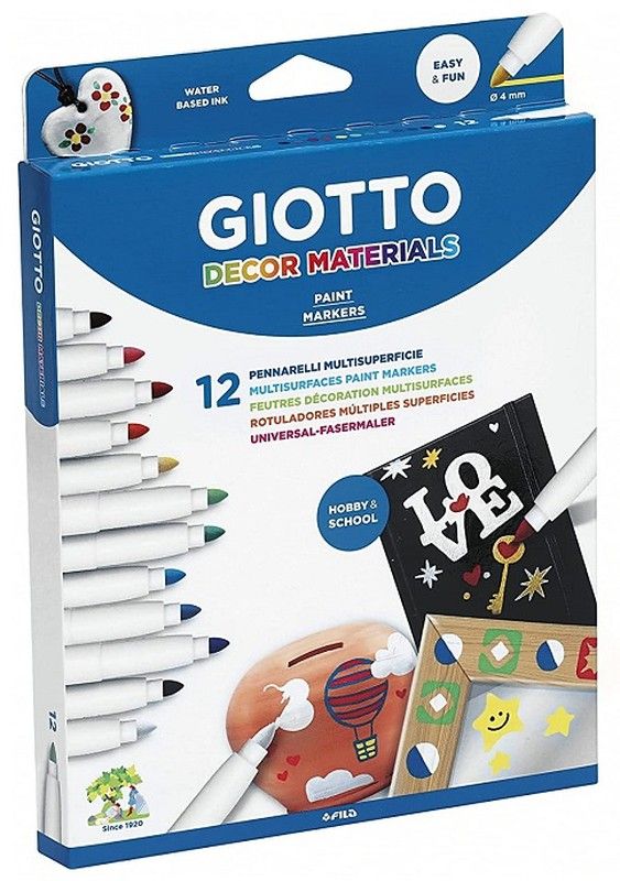Rotulador color Giotto Decor Materials 12 und.