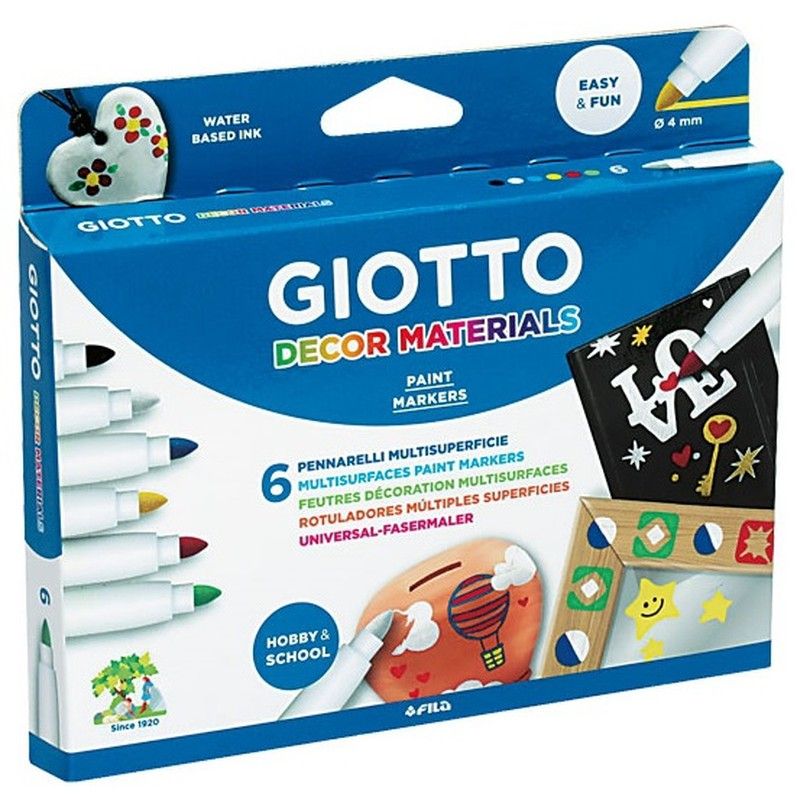 Rotulador color Giotto Decor Materials 6 und.