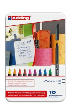 Rotulador EDDING 1200 caja metal 10 colores