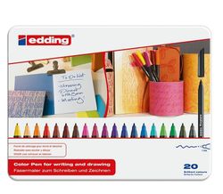 Rotulador EDDING 1200 caja metal 20 colores