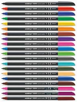 Rotulador EDDING 1200 caja metal 20 colores