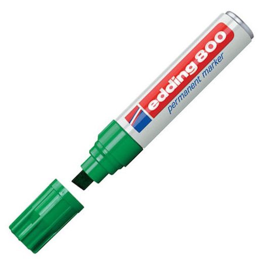 Rotulador permanente EDDING 800 Verde p.biselada