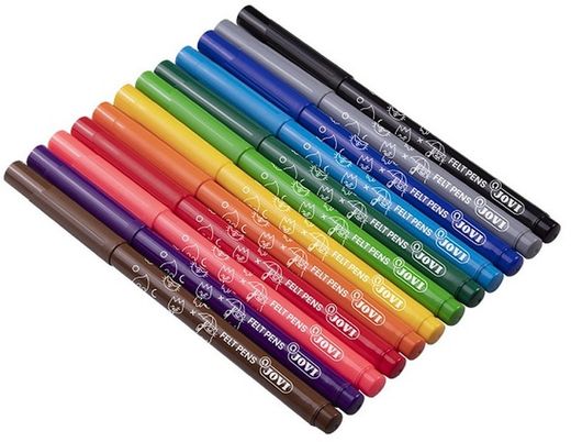 Rotuladores JOVI estuche 12 colores surtidos
