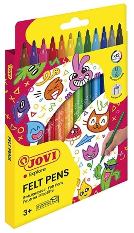 Rotuladores JOVI estuche 12 colores surtidos