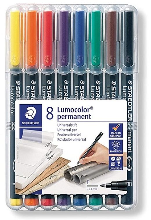Rotulador permanente LUMOCOLOR 318, 8 colores