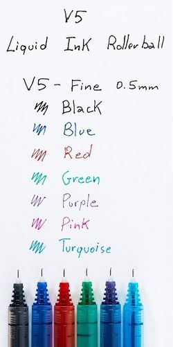 Rotulador PILOT V-5 punta de aguja Negro