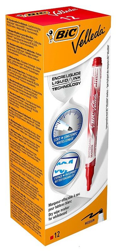Rotulador pizarra BIC VELLEDA Pocket Rojo