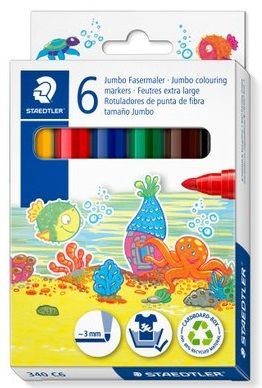 Rotulador STAEDTLER Jumbo 340, bolsa 6 colores