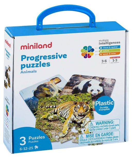 Set 3 puzles progressius: Animals