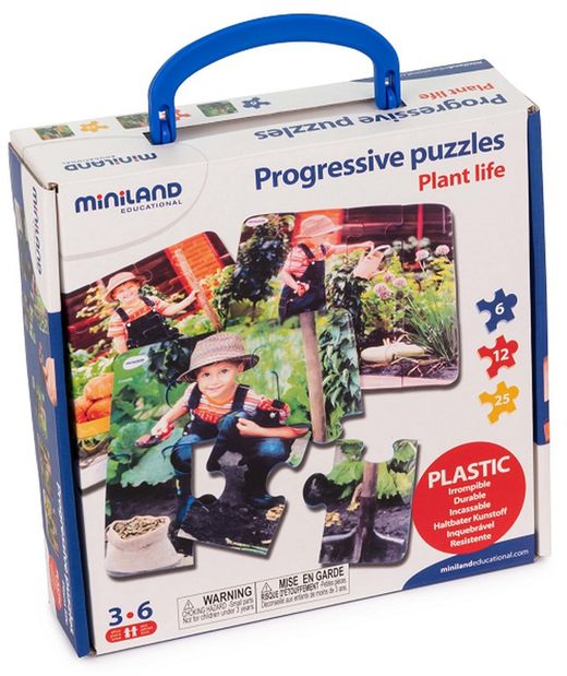 Set de 3 puzles progressius: Vida d'una planta