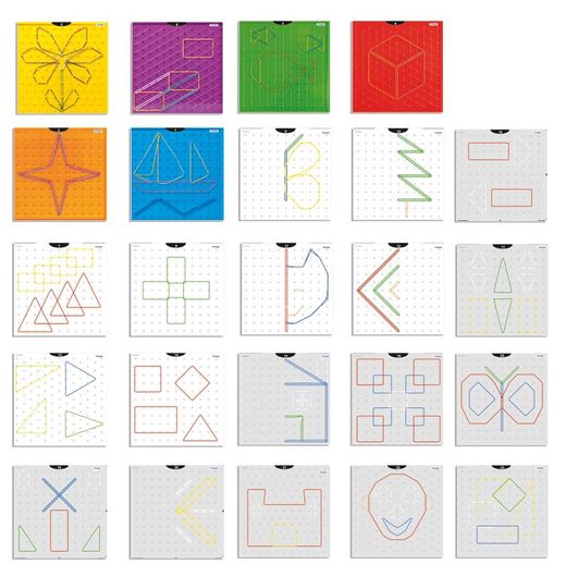 Set de 6 geoplanos color 23 cm