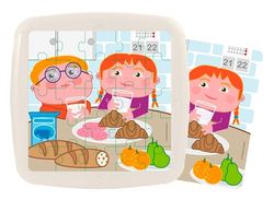 Set 4 puzles: Bons hàbits diaris