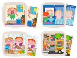 Set 4 puzles: Bons hàbits diaris