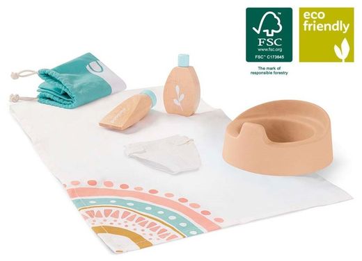 Set de higiene de madera para muñecos