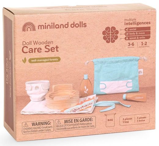 Set de higiene de madera para muñecos