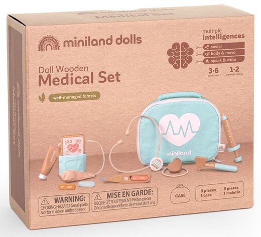 Set de metge de fusta per a ninots