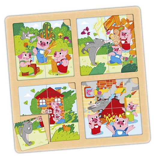 Set puzzle-secuencias: Los 3 cerditos y cenicienta