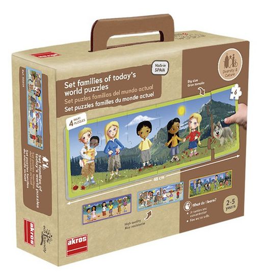Set puzles famílies del món actual (4 unt.)