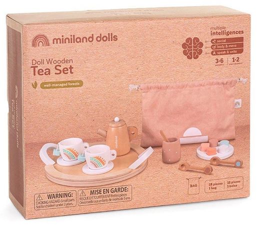 Set de te de fusta per a ninots