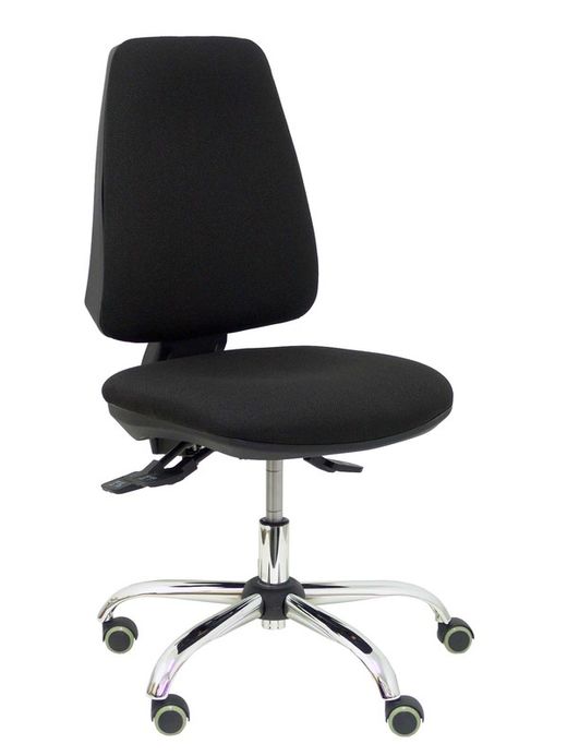 Silla Elche S 24 horas bali negro base cromada ruedas parqué